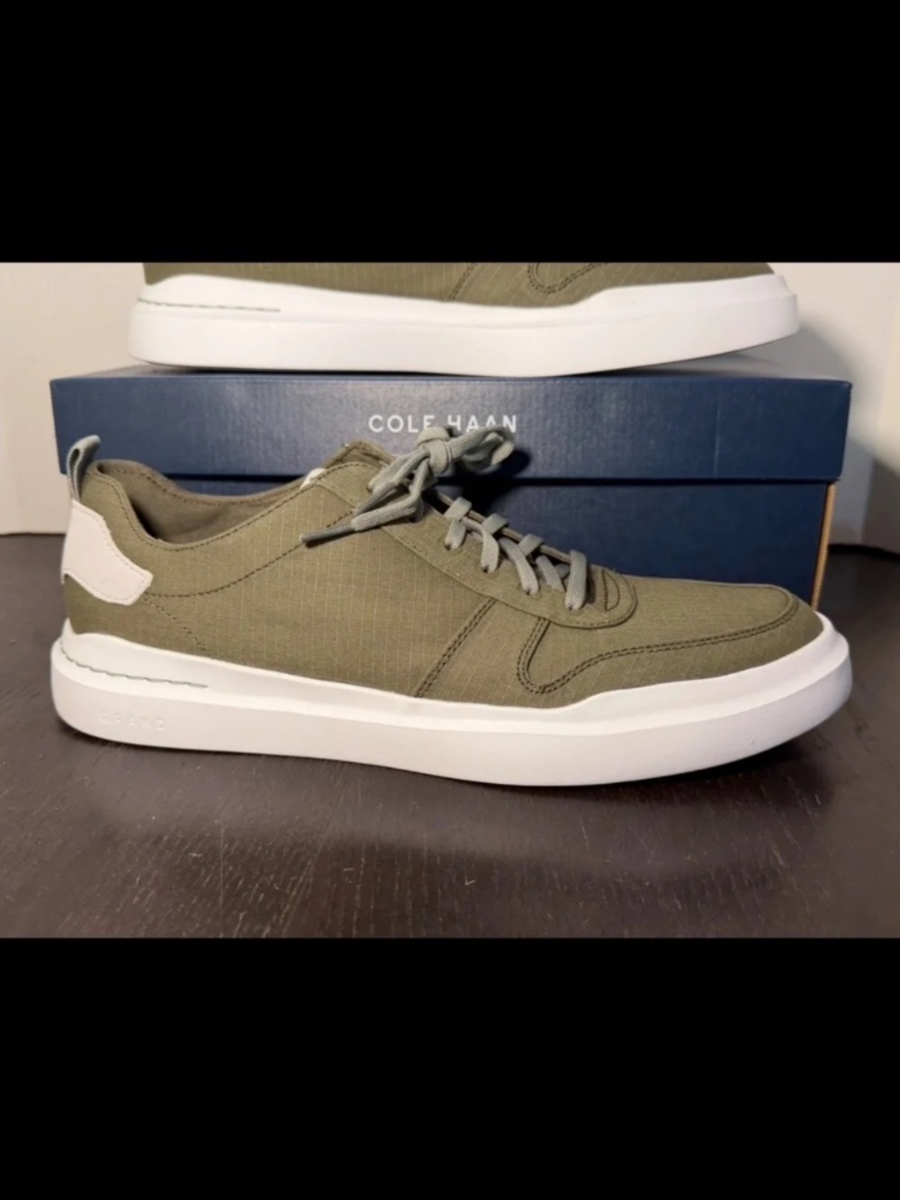Cole Haan GrandPro Rally Canvas Court Sneaker Dusty Olive Mens 12M